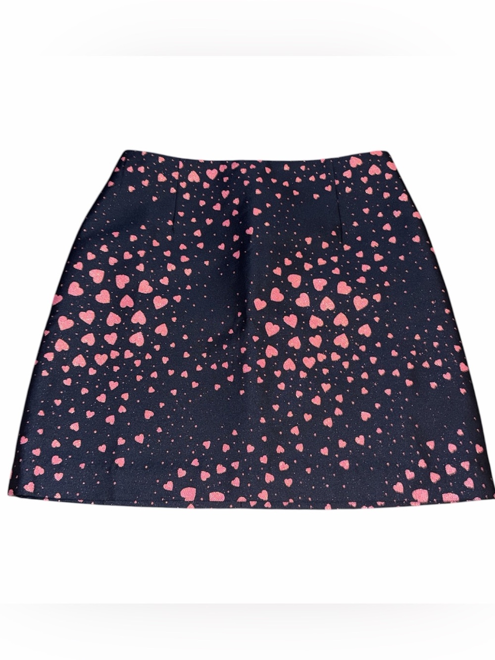 Lilly Pulitzer Navy A-Line Mini Skirt with Pink Heart Print - NWT